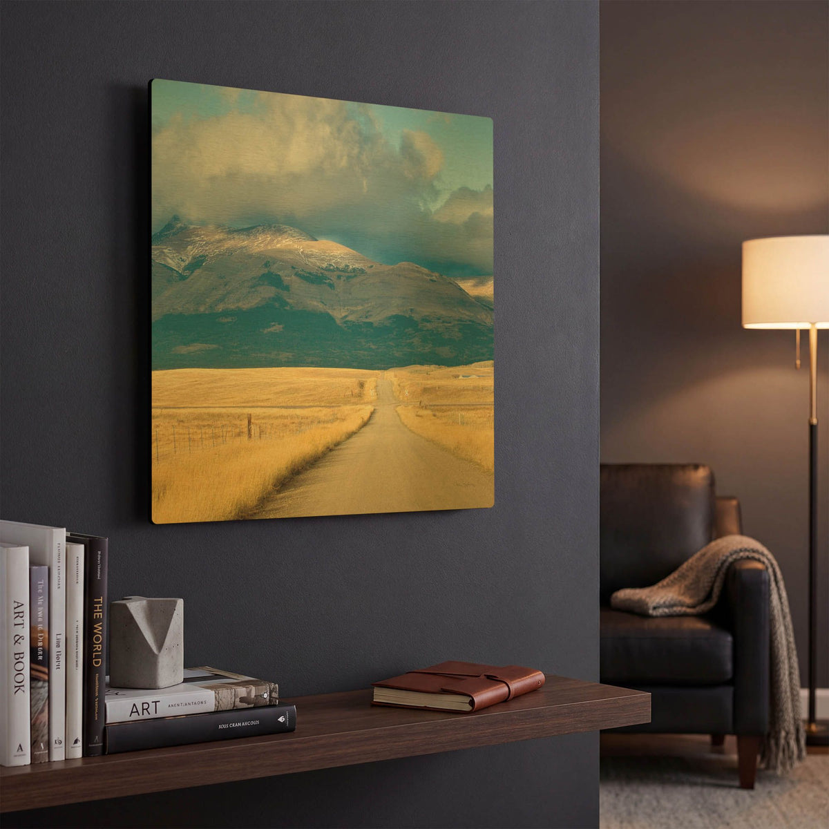 'Crossroads In Color Crop' By Alan Majchrowicz Gold Metal Wall Art
