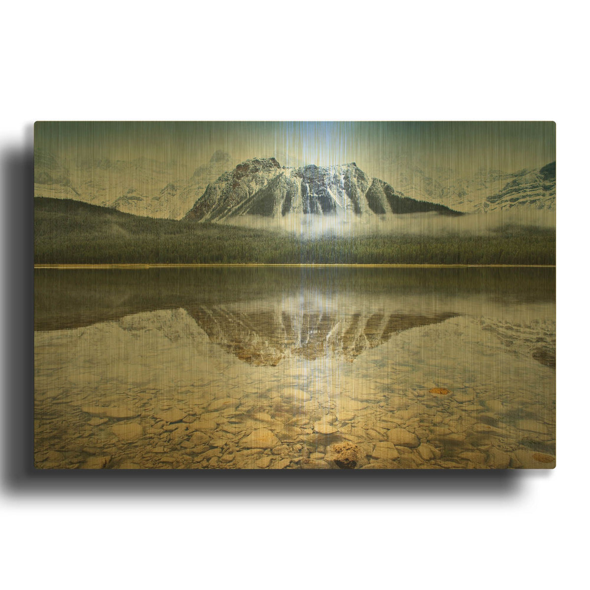 'Waterfowl Lake I' By Alan Majchrowicz Gold Metal Wall Art