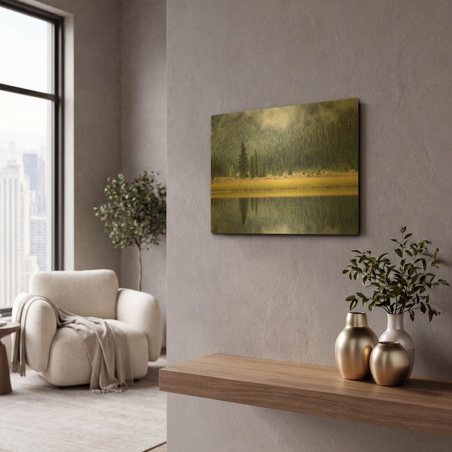 'Waterfowl Lake II' By Alan Majchrowicz Gold Metal Wall Art