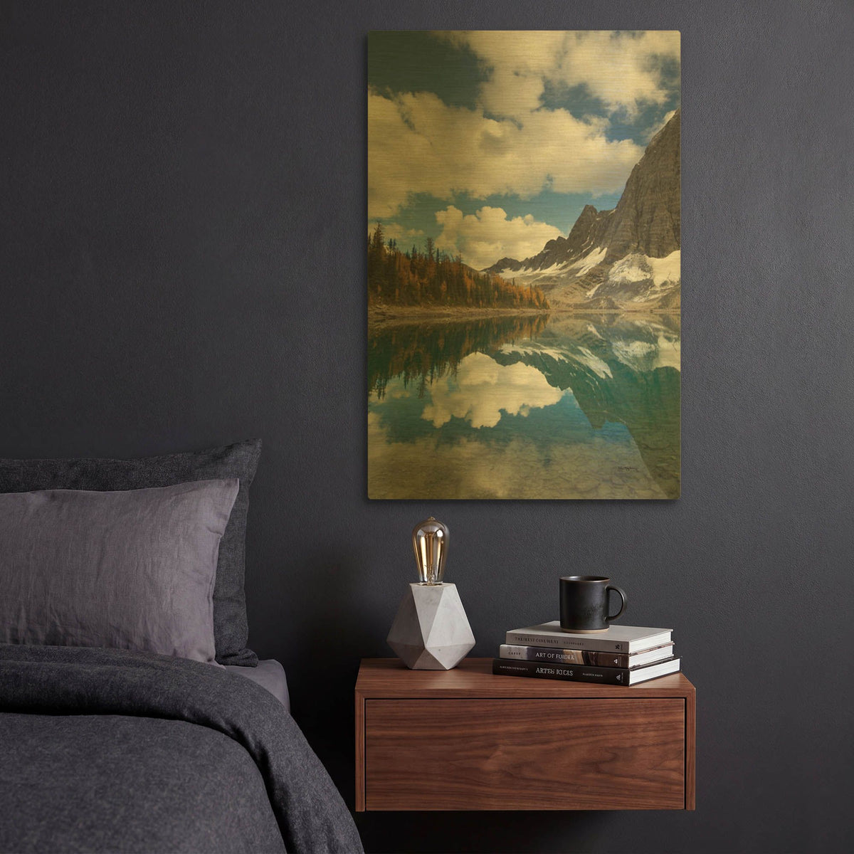 'Floe Lake Reflection I' By Alan Majchrowicz Gold Metal Wall Art
