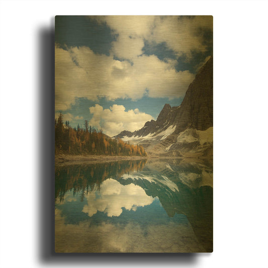 'Floe Lake Reflection I' By Alan Majchrowicz Gold Metal Wall Art