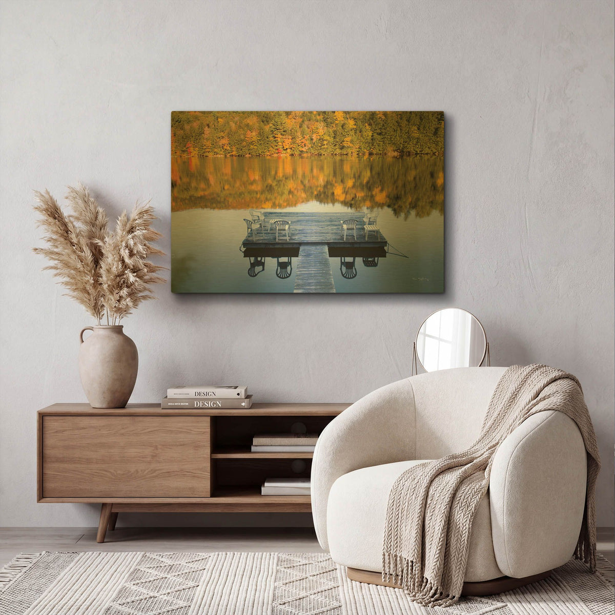 'Amherst Lake' By Alan Majchrowicz Gold Metal Wall Art