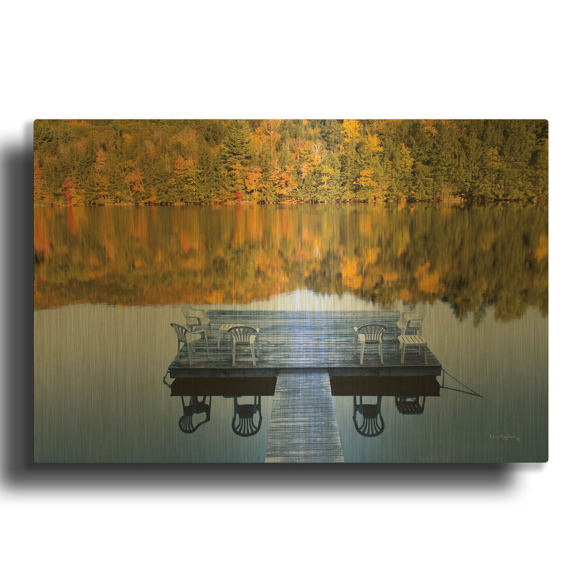 'Amherst Lake' By Alan Majchrowicz Gold Metal Wall Art