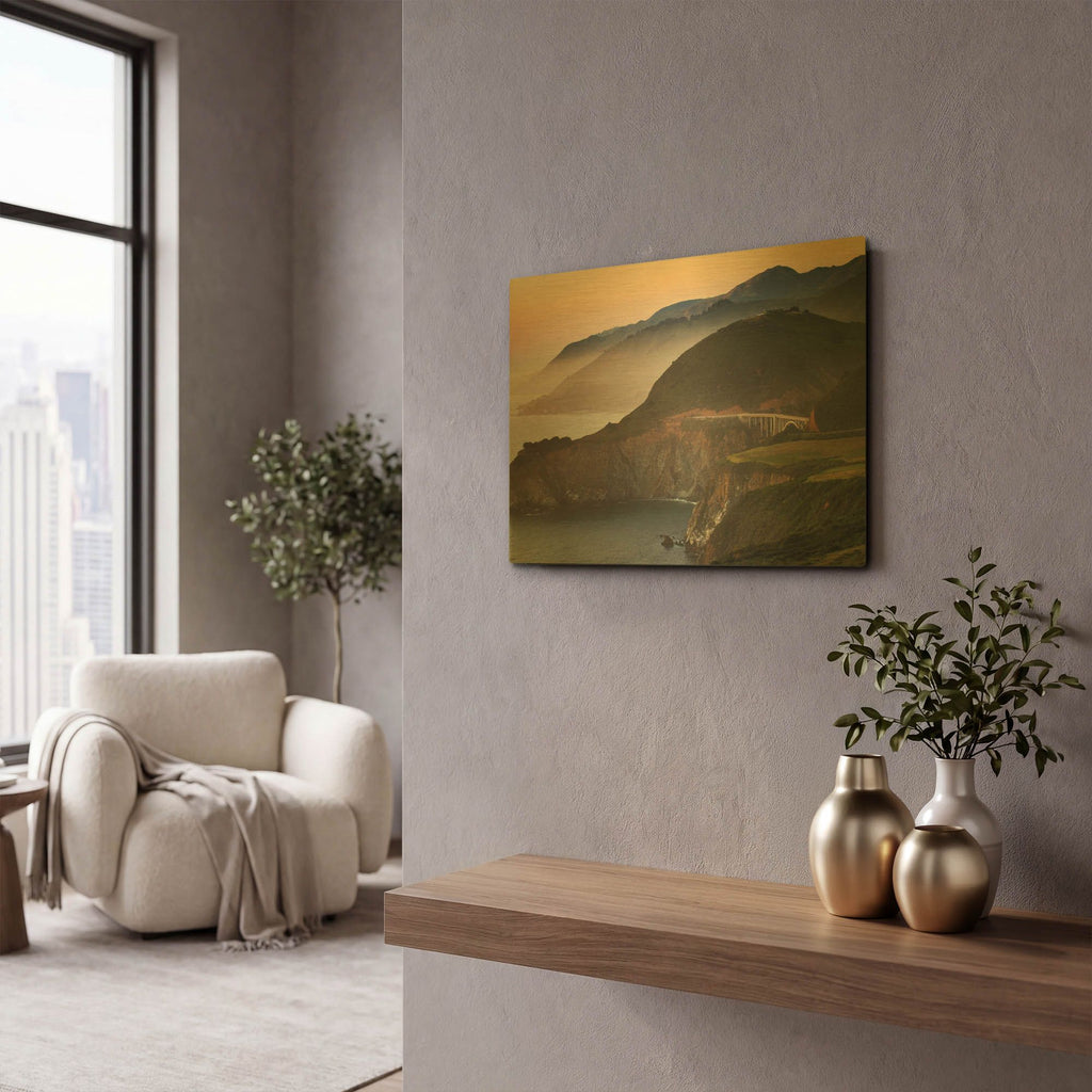 'Big Sur I' By Alan Majchrowicz Gold Metal Wall Art