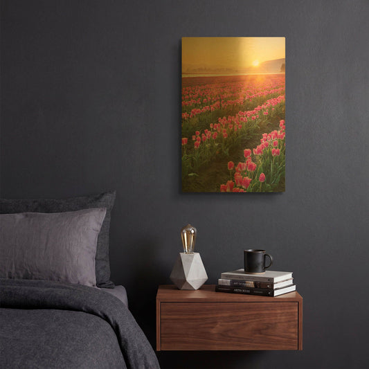 'Skagit Valley Tulips II' By Alan Majchrowicz Gold Metal Wall Art