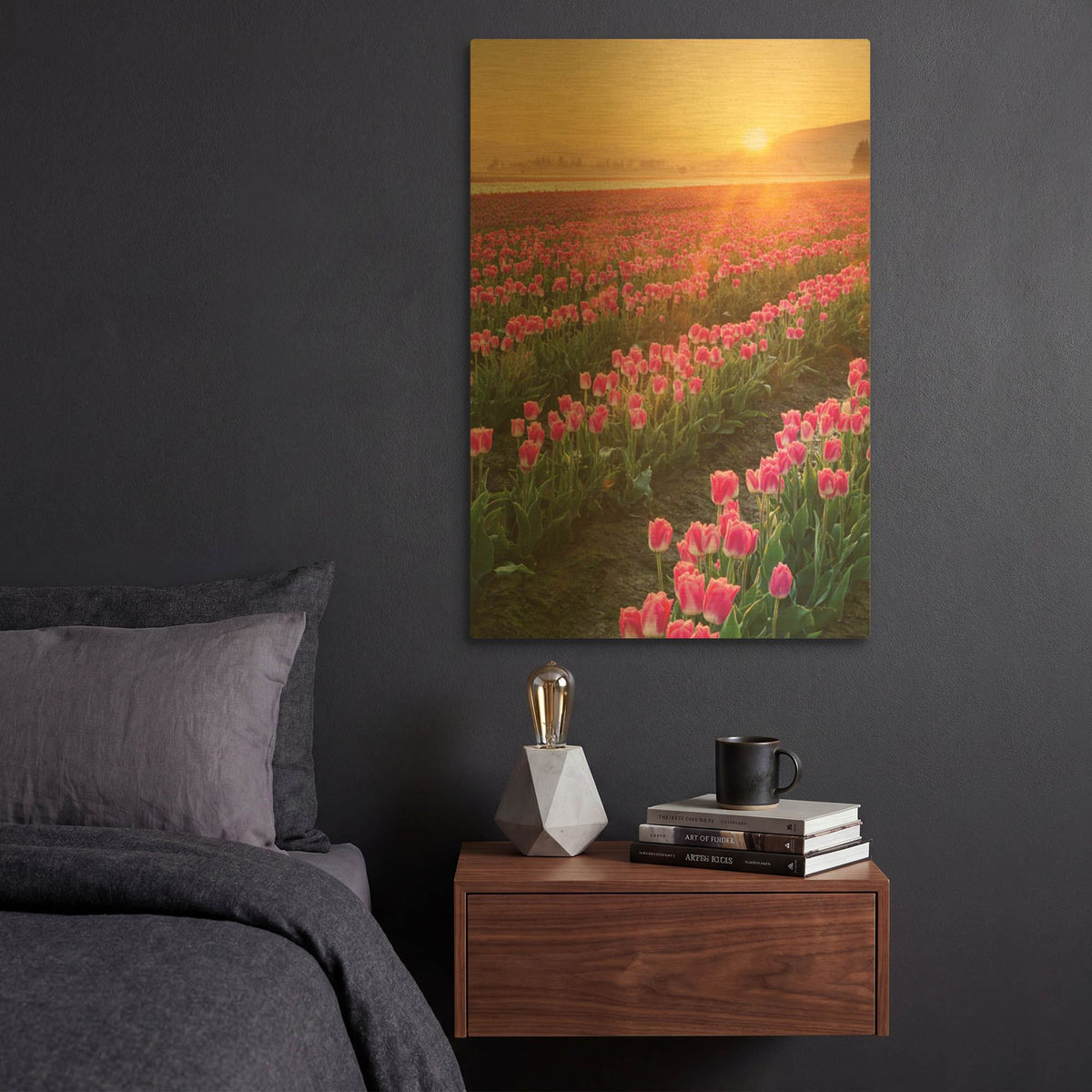'Skagit Valley Tulips II' By Alan Majchrowicz Gold Metal Wall Art