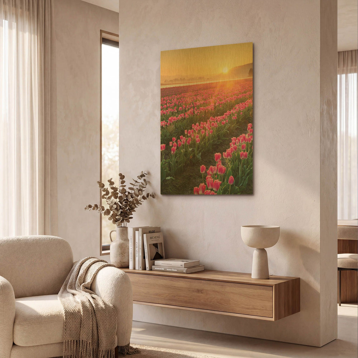 'Skagit Valley Tulips II' By Alan Majchrowicz Gold Metal Wall Art