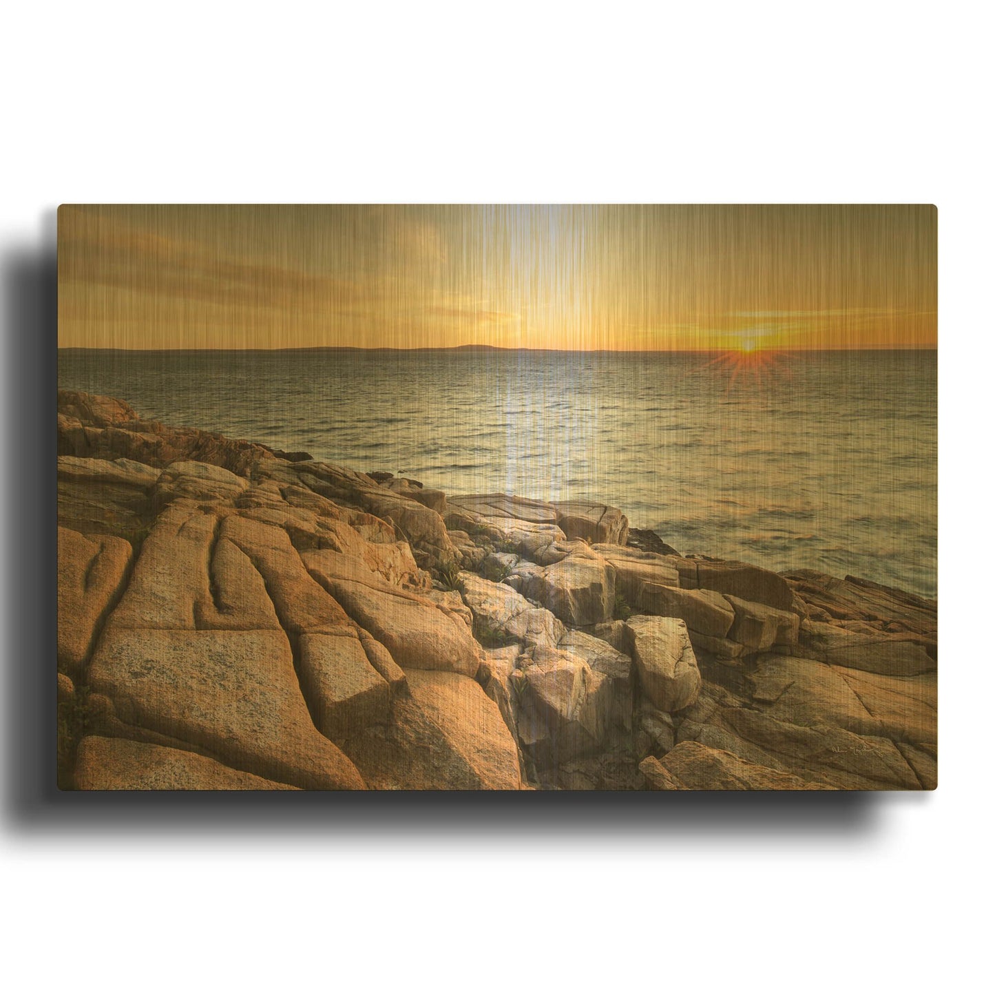 'Acadia Sunrise' By Alan Majchrowicz Gold Metal Wall Art