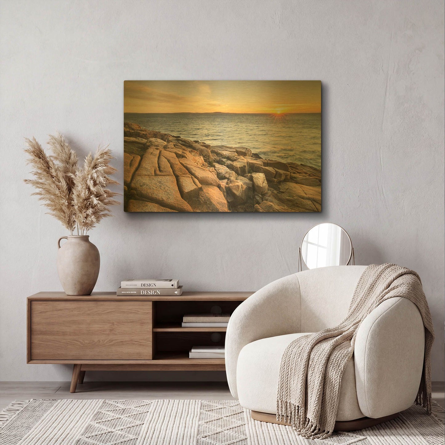 'Acadia Sunrise' By Alan Majchrowicz Gold Metal Wall Art