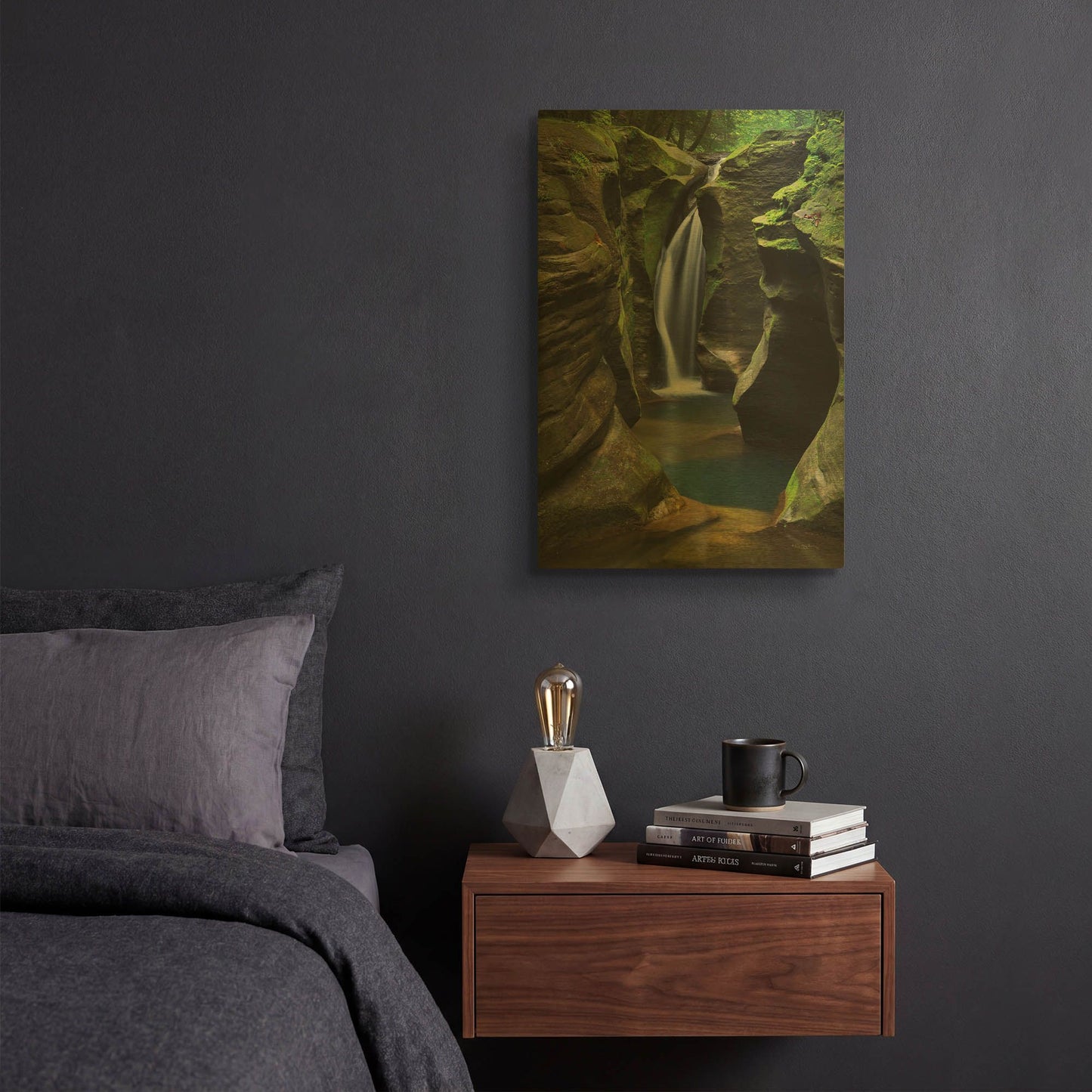 'Corkscrew Falls Ohio' By Alan Majchrowicz Gold Metal Wall Art