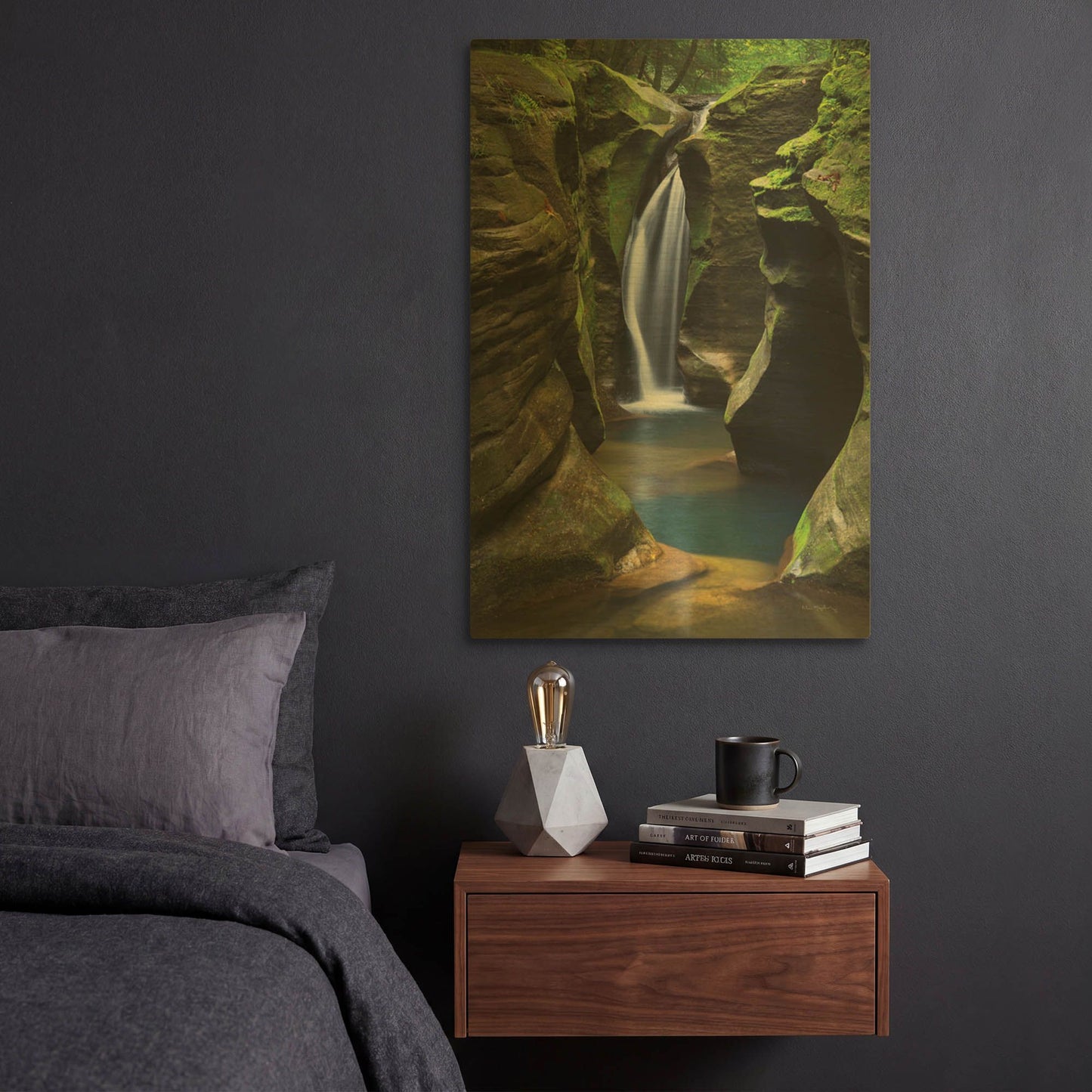 'Corkscrew Falls Ohio' By Alan Majchrowicz Gold Metal Wall Art