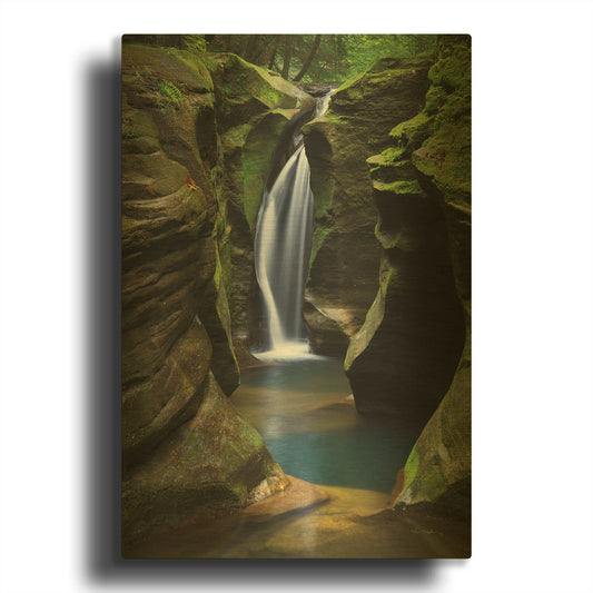 'Corkscrew Falls Ohio' By Alan Majchrowicz Gold Metal Wall Art