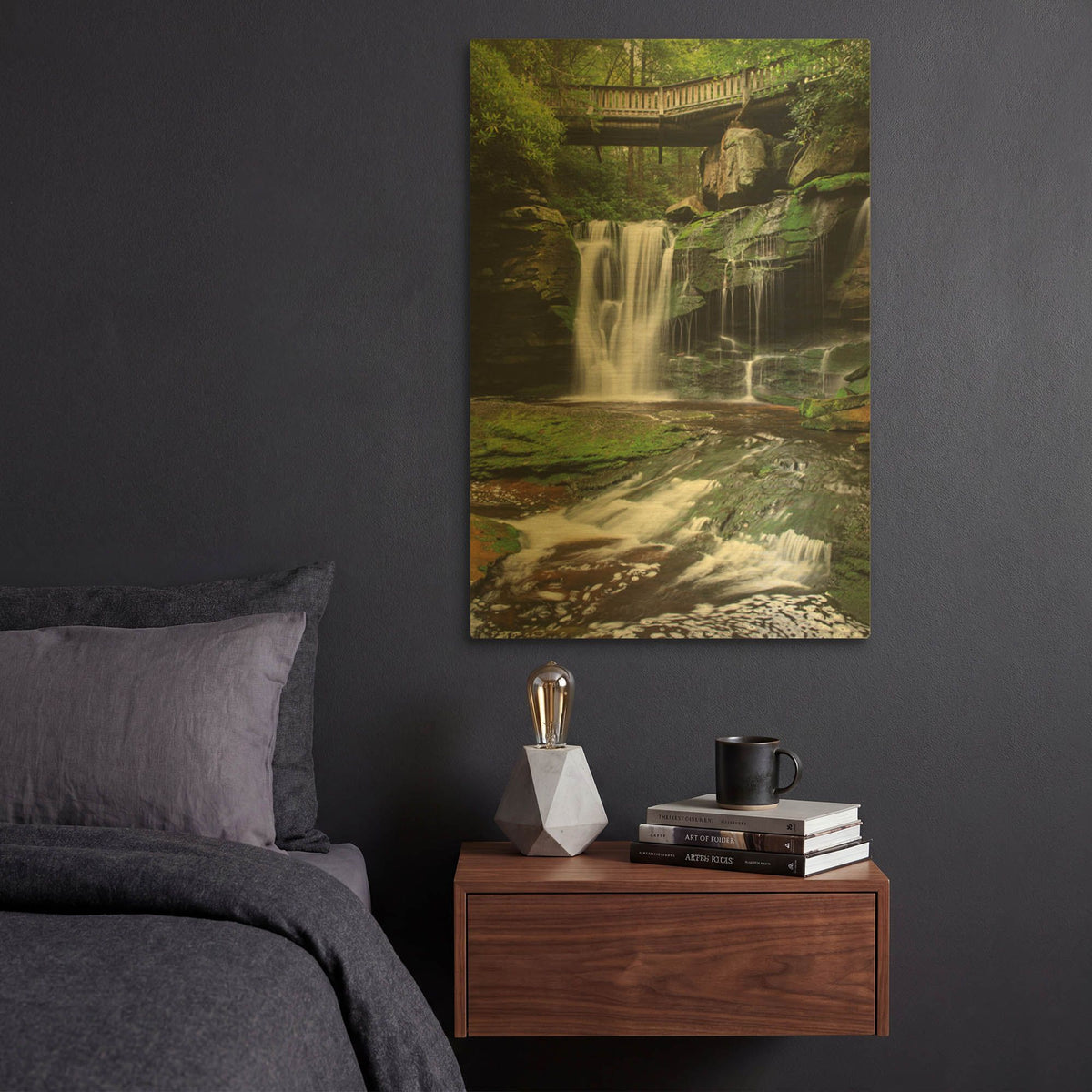 'Elakala Falls West I' By Alan Majchrowicz Gold Metal Wall Art