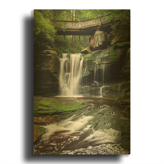 'Elakala Falls West I' By Alan Majchrowicz Gold Metal Wall Art