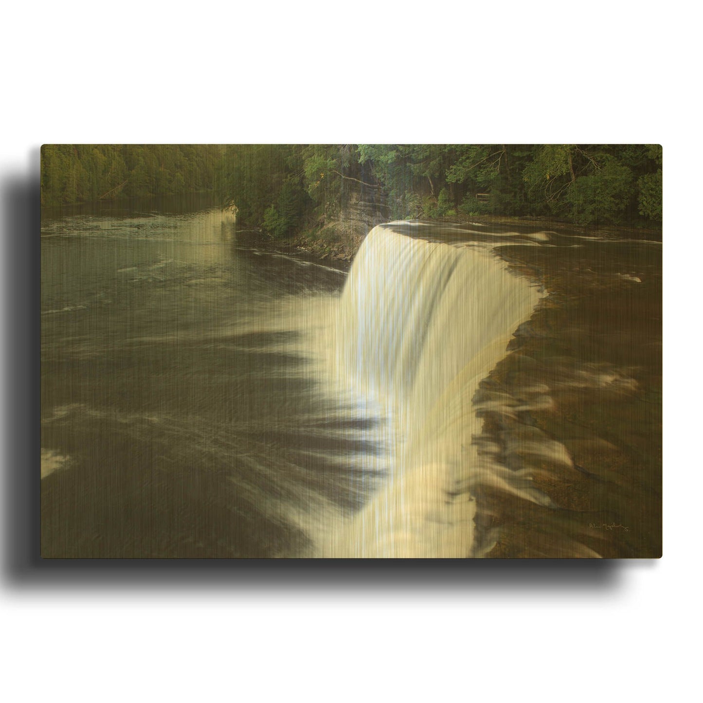'Tahquamenon Falls Michigan I' By Alan Majchrowicz Gold Metal Wall Art