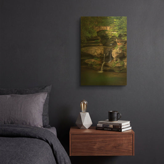'Upper Falls Old Mans Cave' By Alan Majchrowicz Gold Metal Wall Art