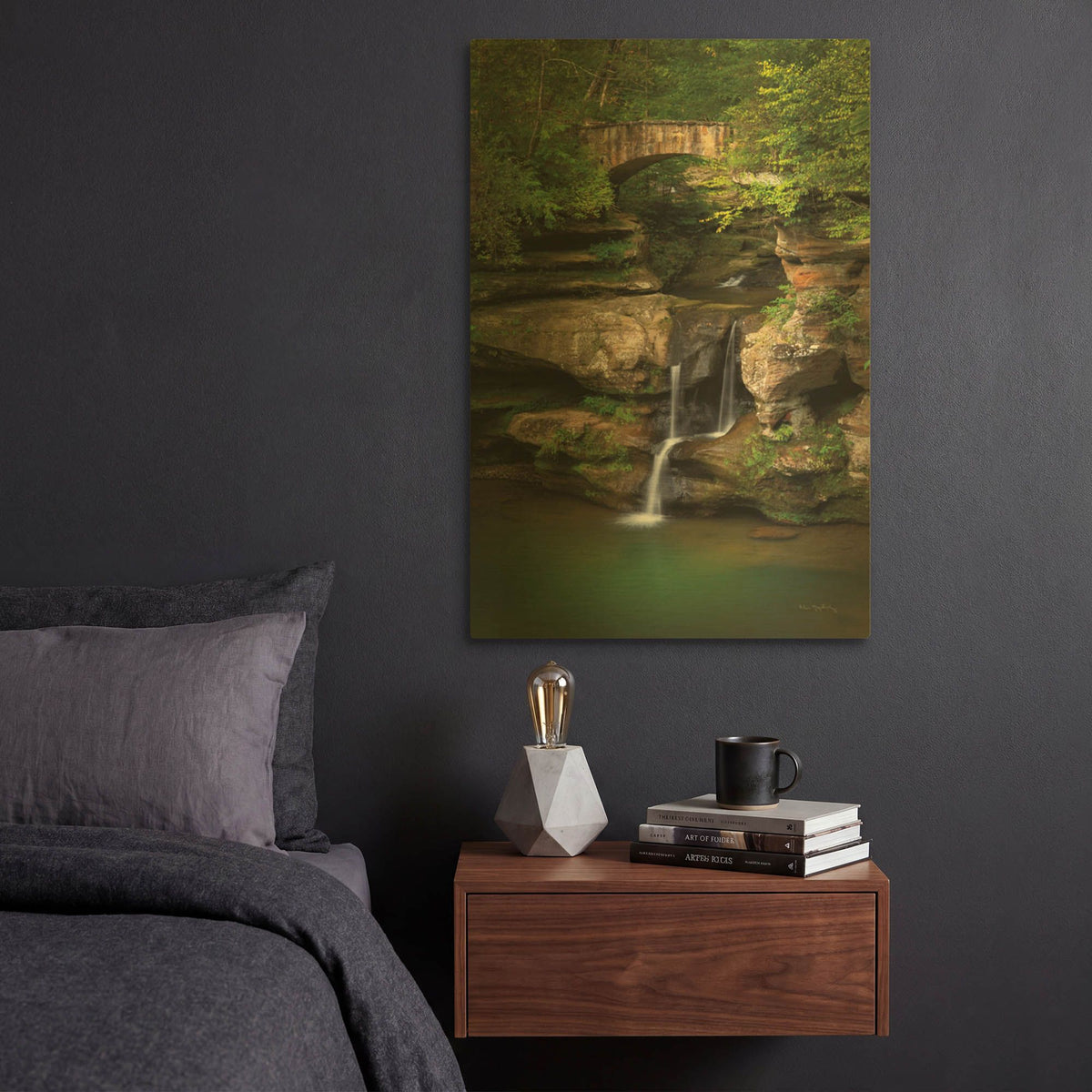 'Upper Falls Old Mans Cave' By Alan Majchrowicz Gold Metal Wall Art