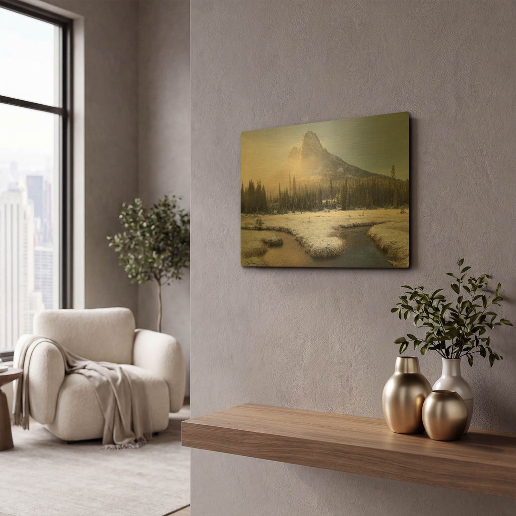 'Liberty Bell Mountain I' By Alan Majchrowicz Gold Metal Wall Art