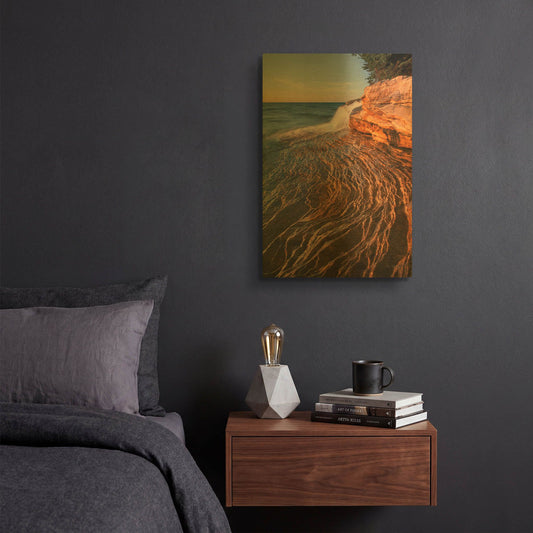 'Pictured Rocks Michigan I' By Alan Majchrowicz Gold Metal Wall Art