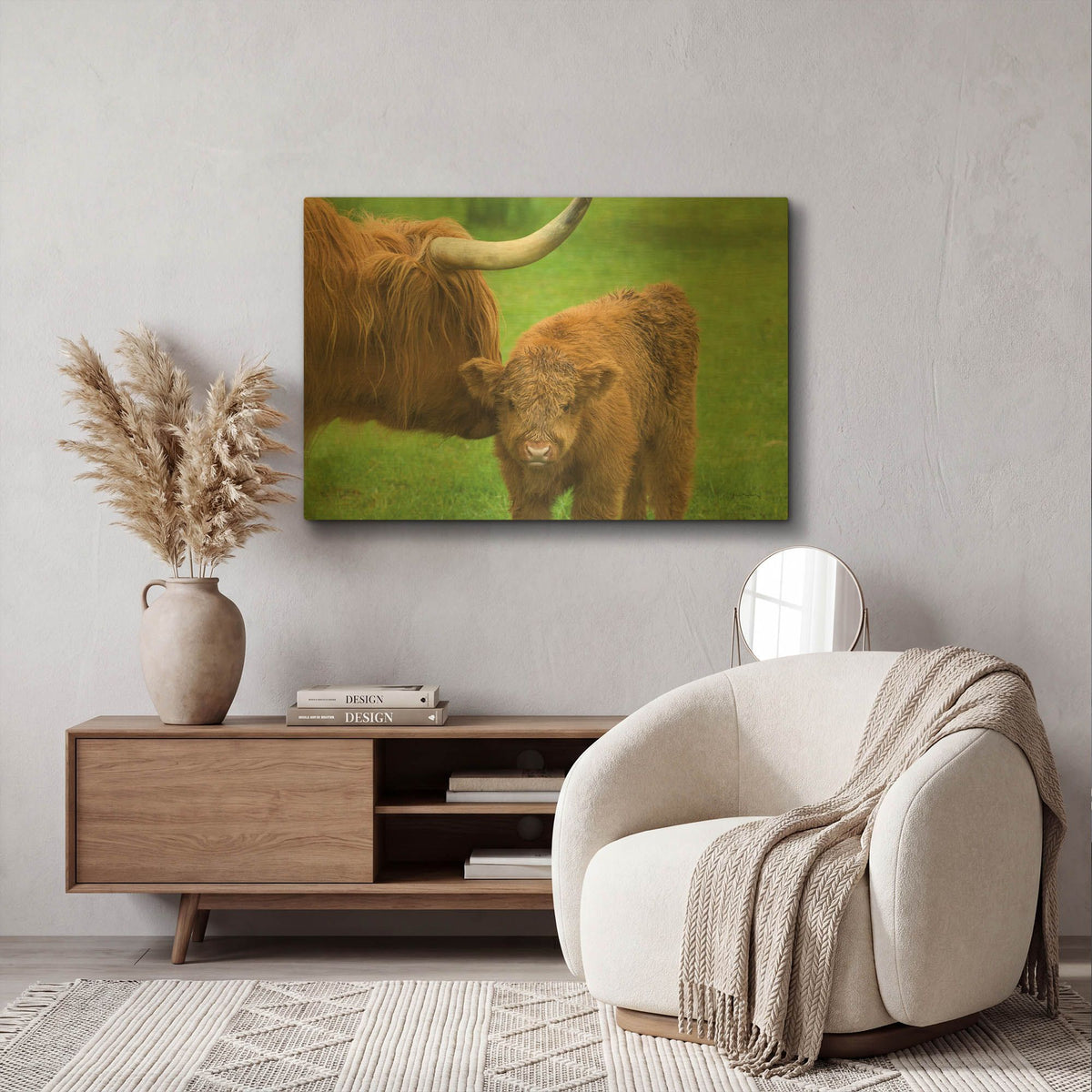 'Scottish Highland Cattle VII' By Alan Majchrowicz Gold Metal Wall Art