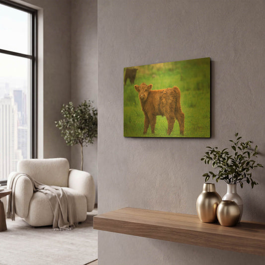 'Scottish Highland Cattle X' By Alan Majchrowicz Gold Metal Wall Art