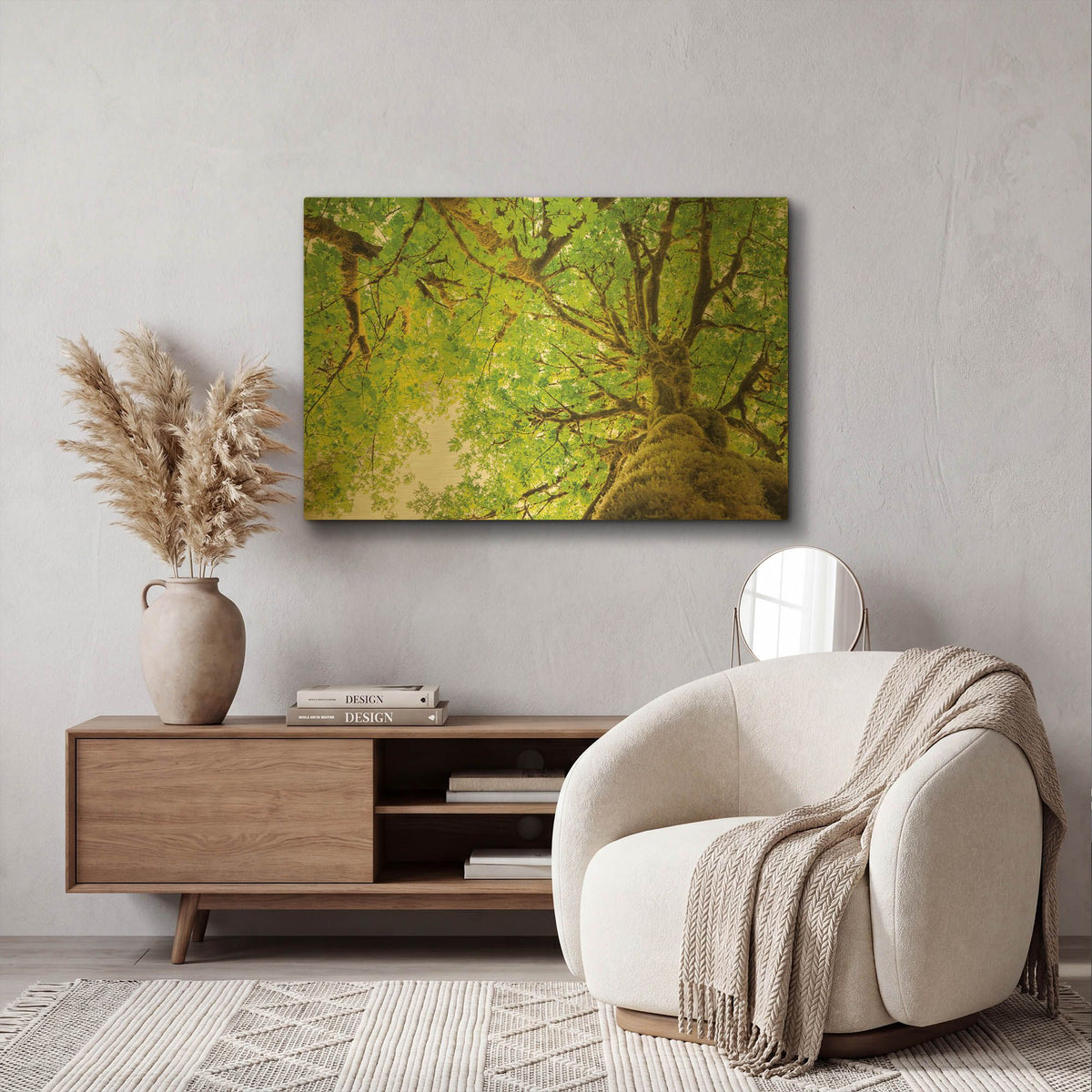 'Big Leaf Maple Trees II' By Alan Majchrowicz Gold Metal Wall Art
