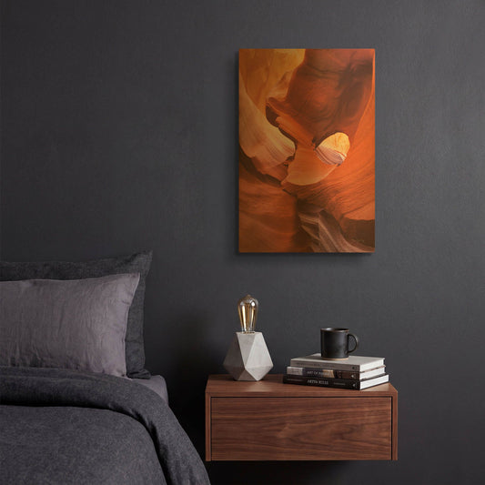 'Lower Antelope Canyon IV Crop' By Alan Majchrowicz Gold Metal Wall Art