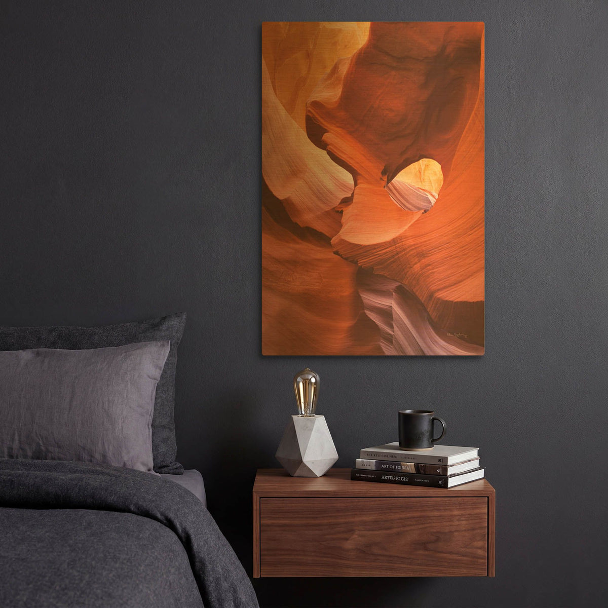 'Lower Antelope Canyon IV Crop' By Alan Majchrowicz Gold Metal Wall Art