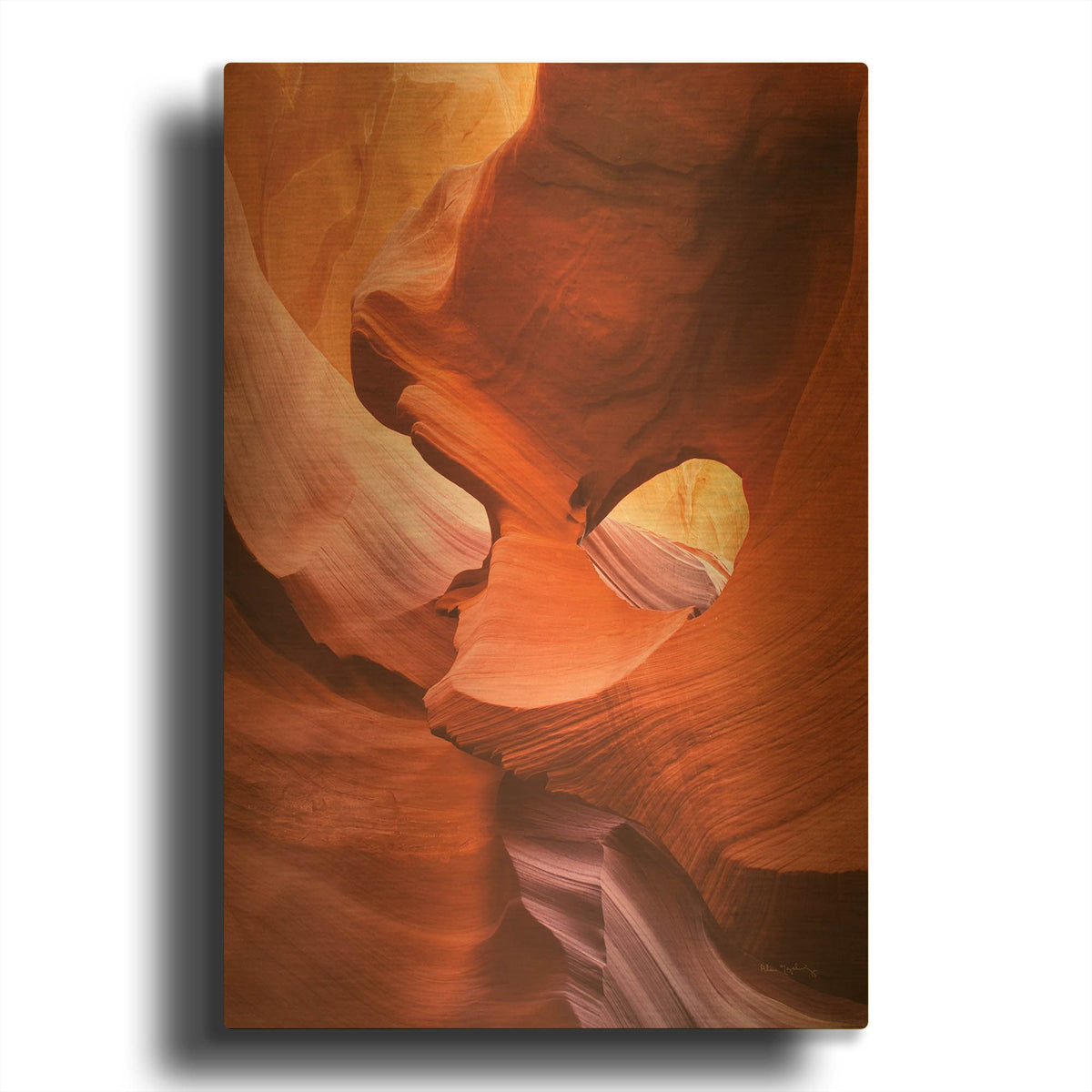 'Lower Antelope Canyon IV Crop' By Alan Majchrowicz Gold Metal Wall Art