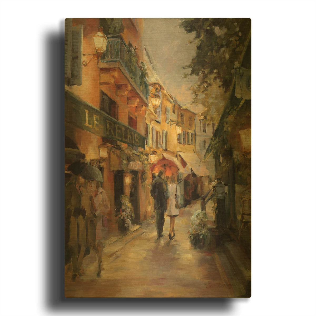 'Evening in Paris' By Marilyn Borglum Gold Metal Wall Art