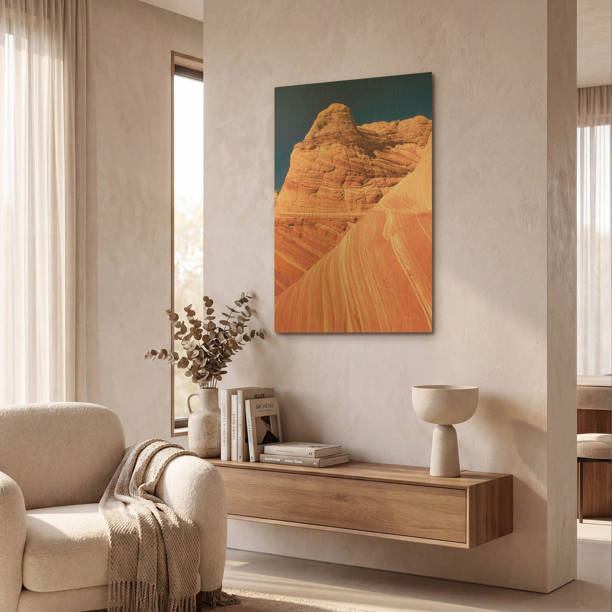 'Coyote Buttes I Blush' By Alan Majchrowicz Gold Metal Wall Art
