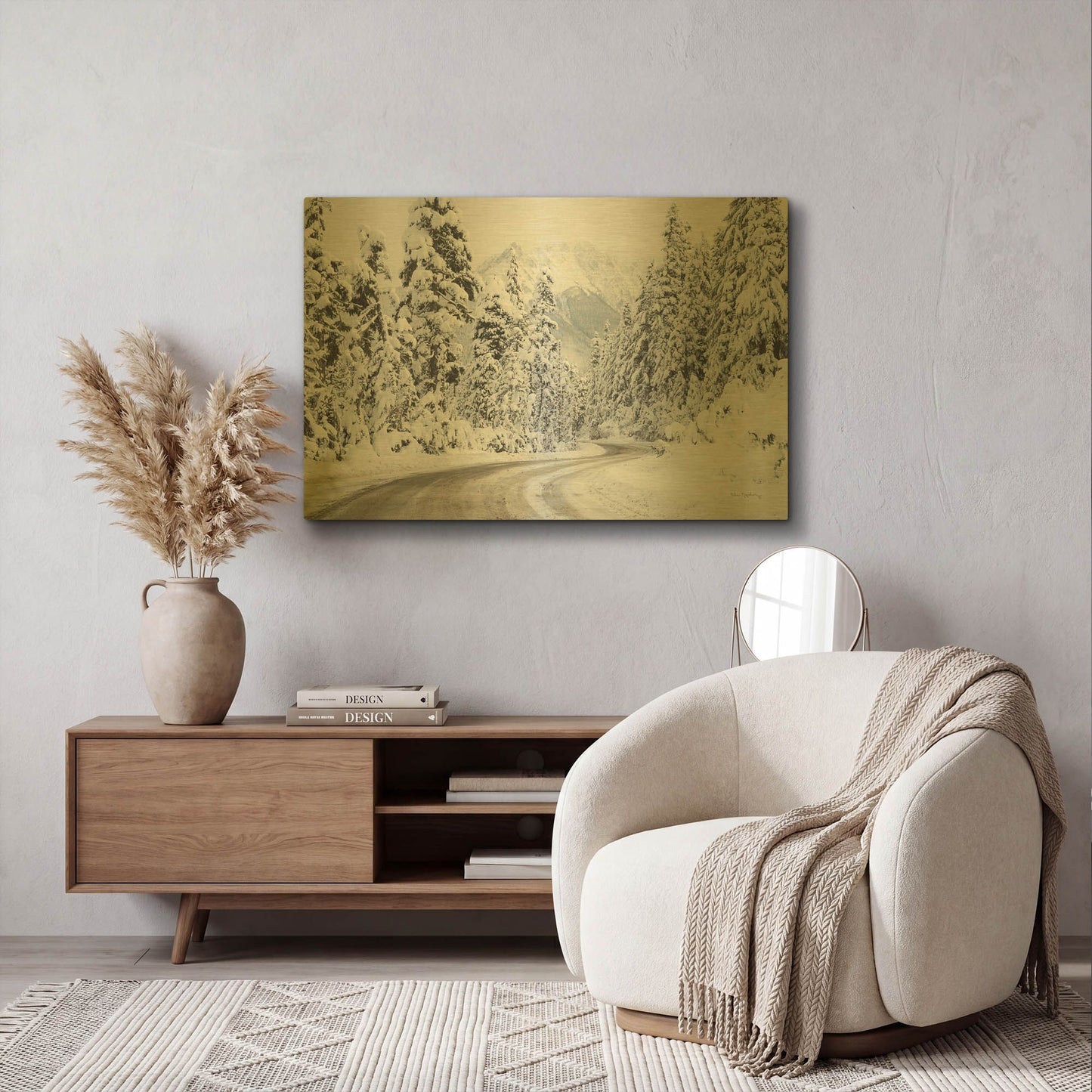 'Mount Baker Highway I' By Alan Majchrowicz Gold Metal Wall Art