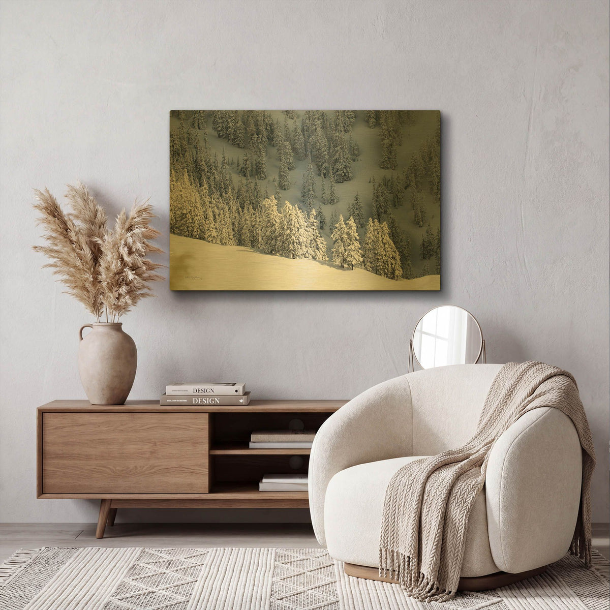 'North Cascades in Winter III' By Alan Majchrowicz Gold Metal Wall Art