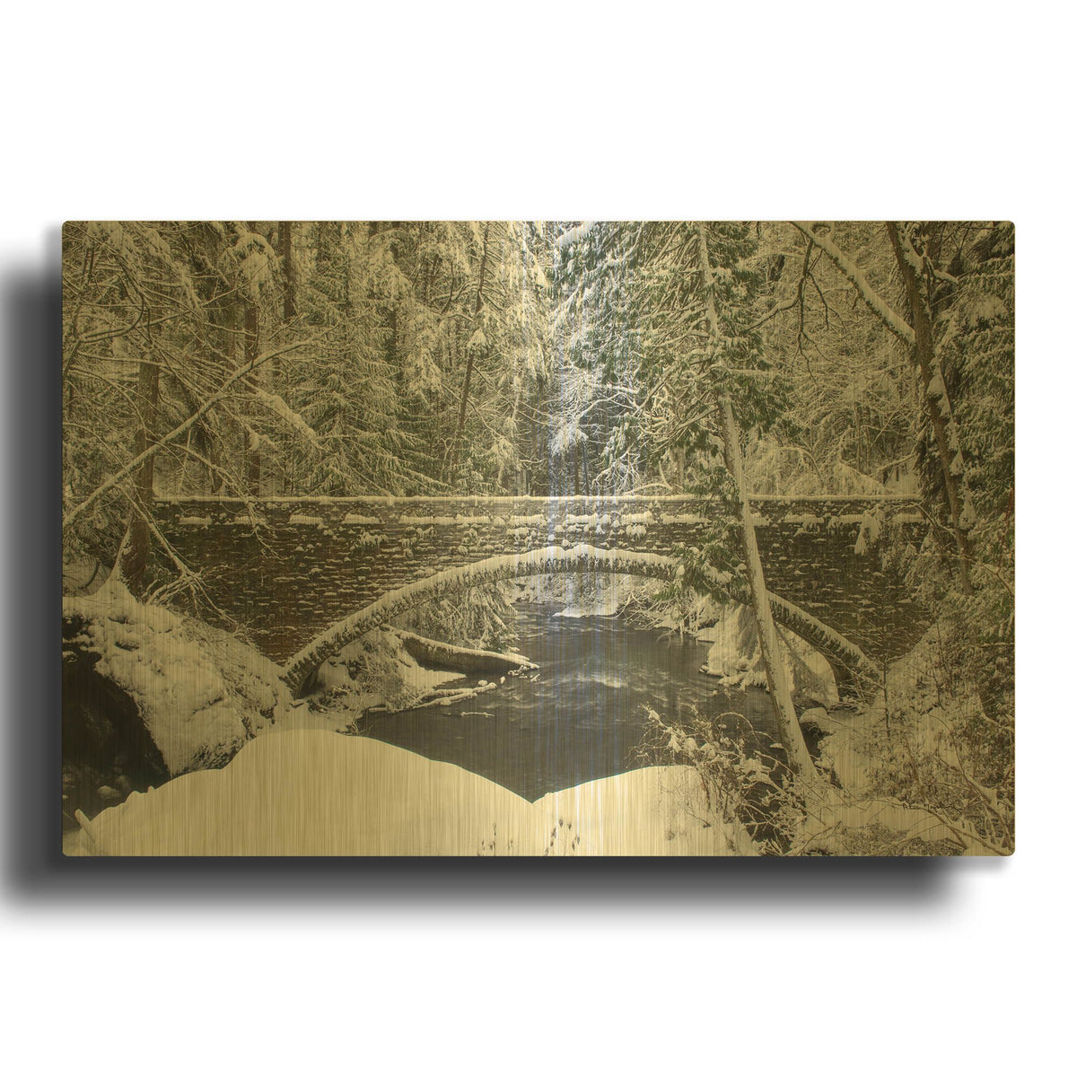 'Whatcom Creek Bridge' By Alan Majchrowicz Gold Metal Wall Art