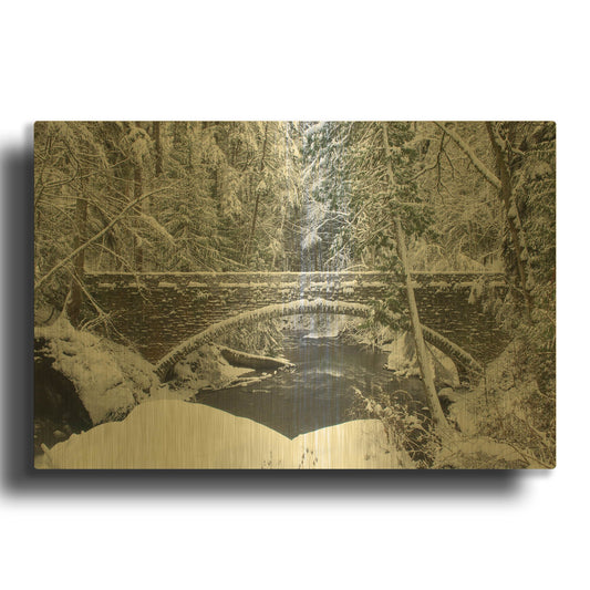 'Whatcom Creek Bridge' By Alan Majchrowicz Gold Metal Wall Art