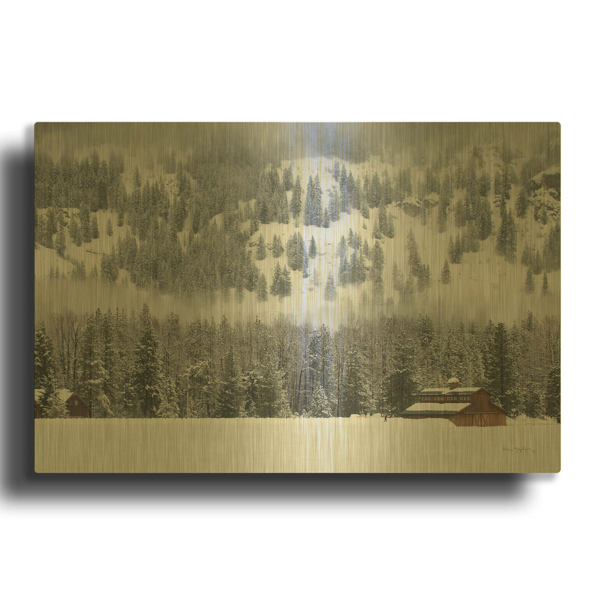 'Methow Valley Barn' By Alan Majchrowicz Gold Metal Wall Art