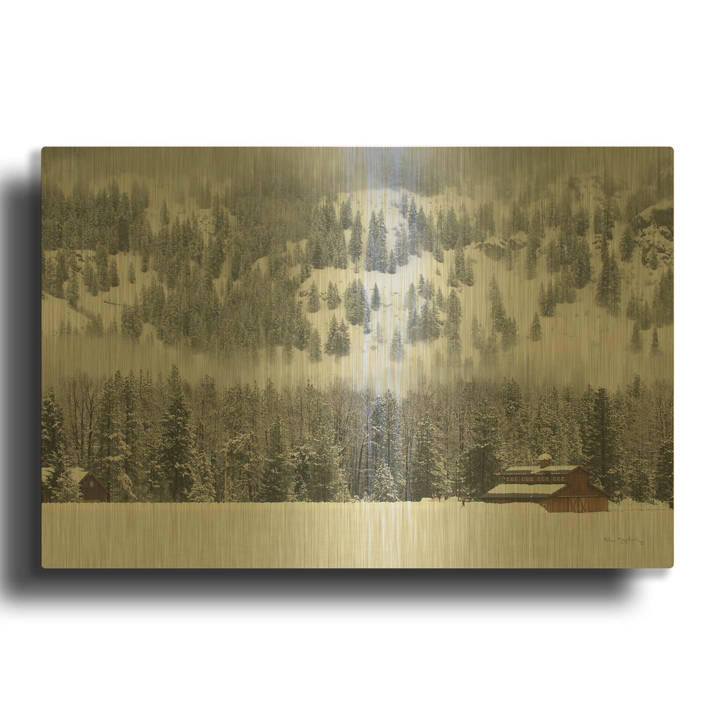 'Methow Valley Barn' By Alan Majchrowicz Gold Metal Wall Art