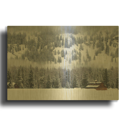 'Methow Valley Barn' By Alan Majchrowicz Gold Metal Wall Art