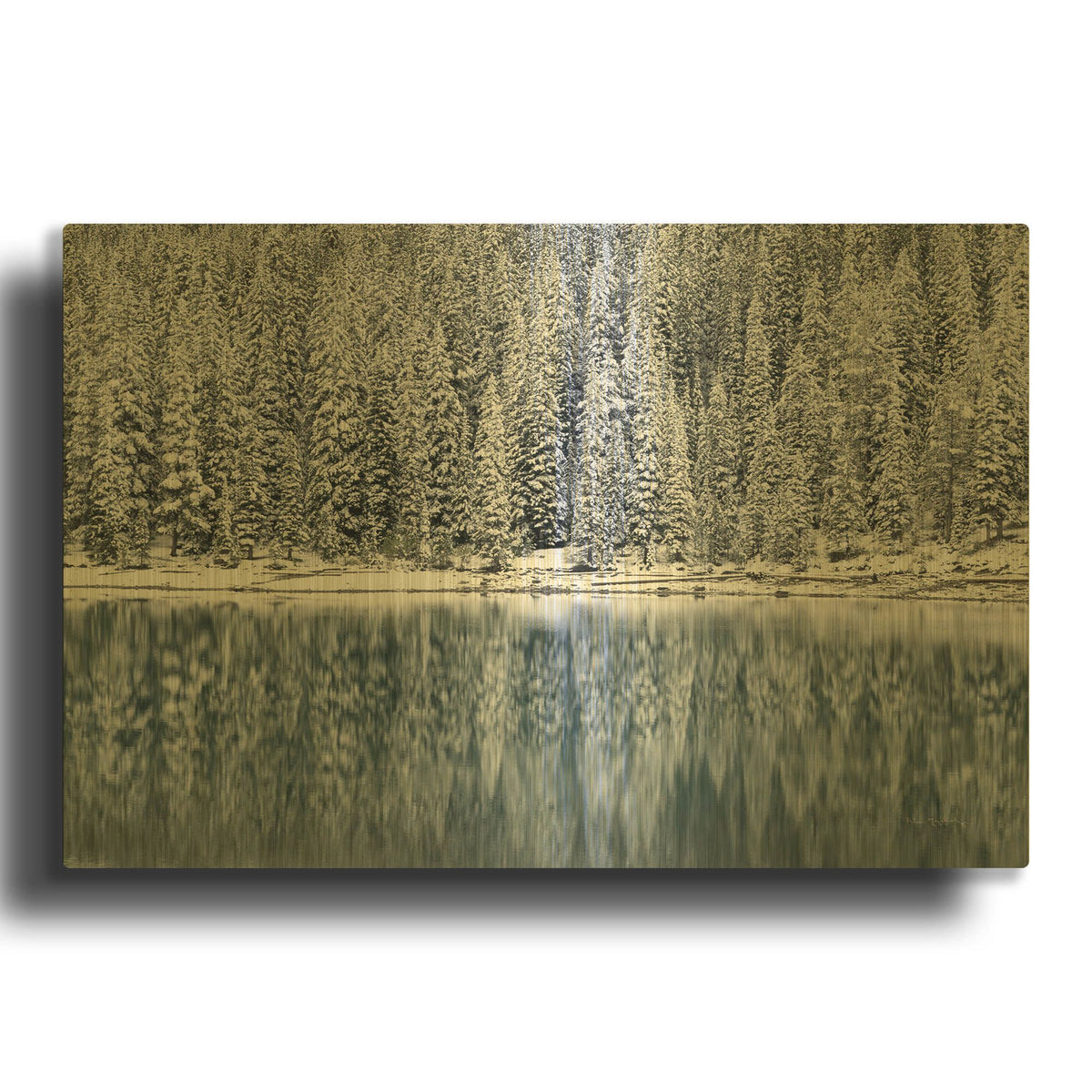 'Winter Reflections' By Alan Majchrowicz Gold Metal Wall Art