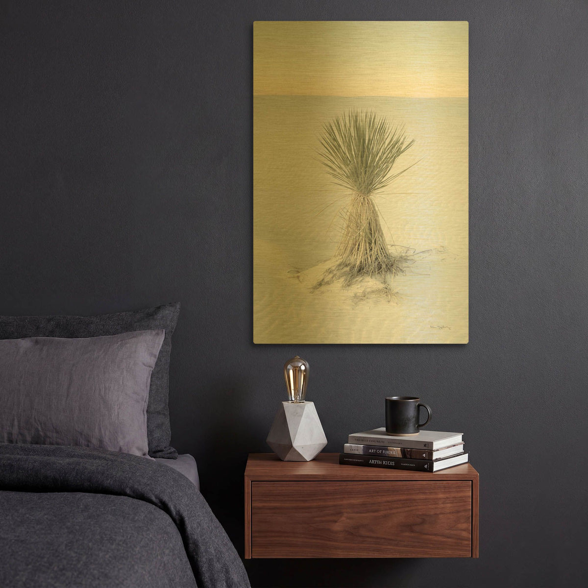 'Yucca in White Sands National Monument' By Alan Majchrowicz Gold Metal Wall Art