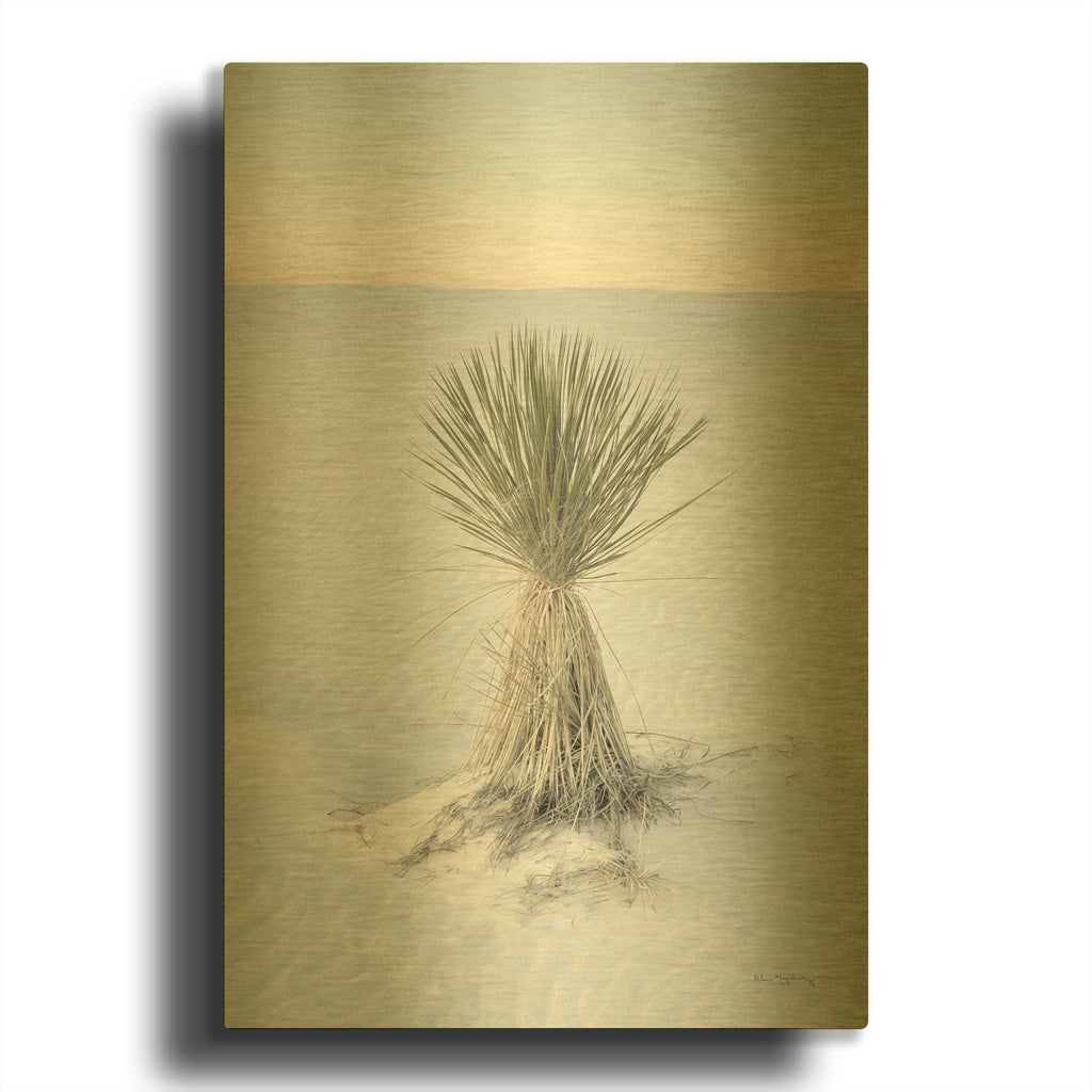 'Yucca in White Sands National Monument' By Alan Majchrowicz Gold Metal Wall Art