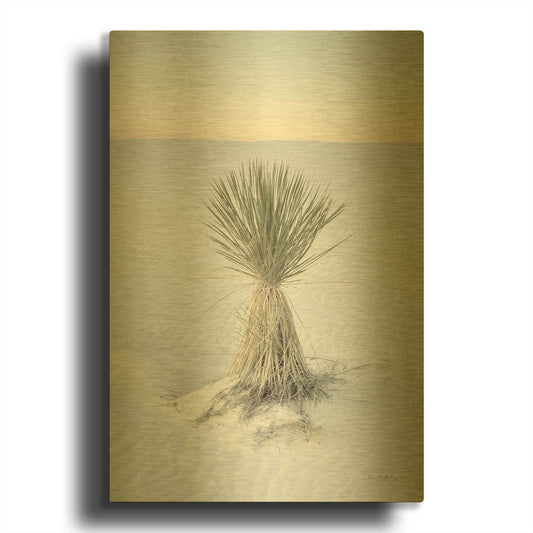 'Yucca in White Sands National Monument' By Alan Majchrowicz Gold Metal Wall Art