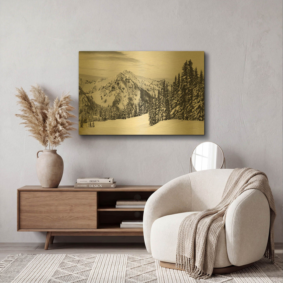 'Tatoosh Range BW' By Alan Majchrowicz Gold Metal Wall Art