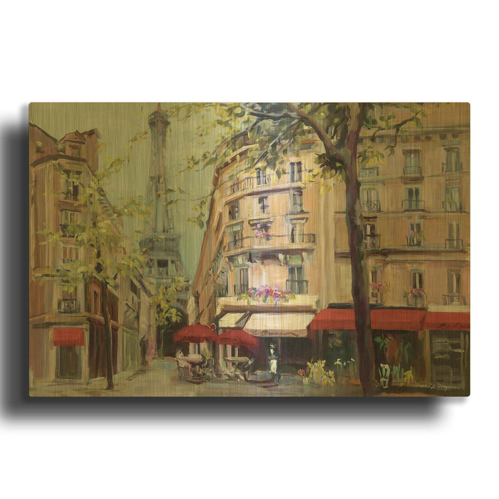 'Springtime in Paris' By Marilyn Borglum Gold Metal Wall Art