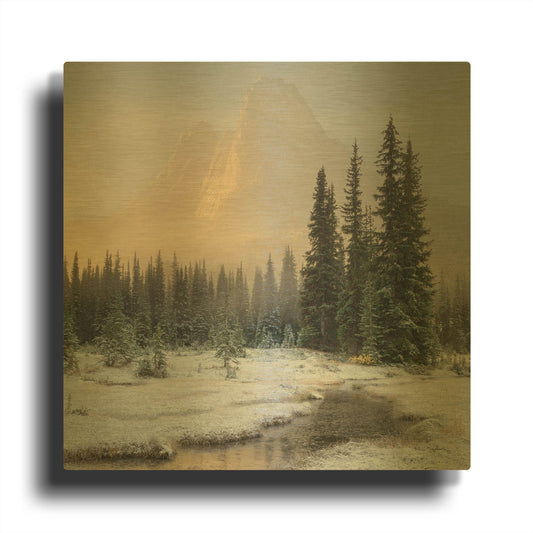 'Bell Mountain North Cascades II' By Alan Majchrowicz Gold Metal Wall Art