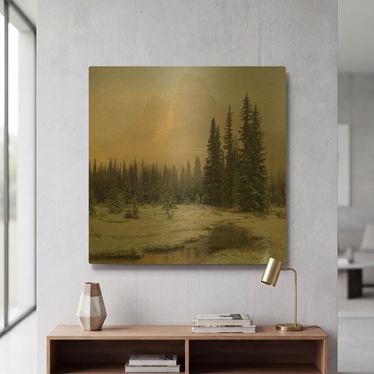 'Bell Mountain North Cascades II' By Alan Majchrowicz Gold Metal Wall Art