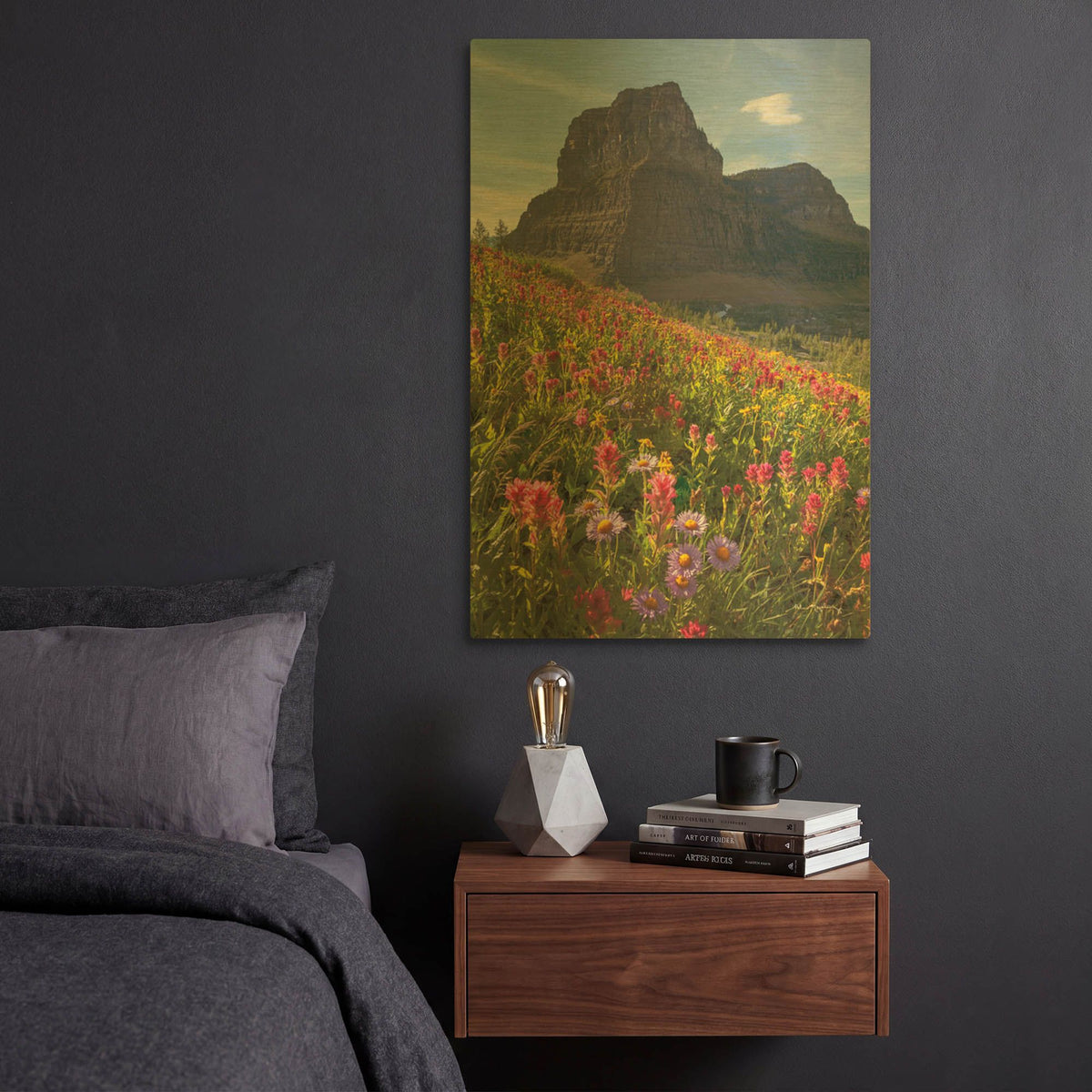 'Boulder Pass Wildflowers' By Alan Majchrowicz Gold Metal Wall Art