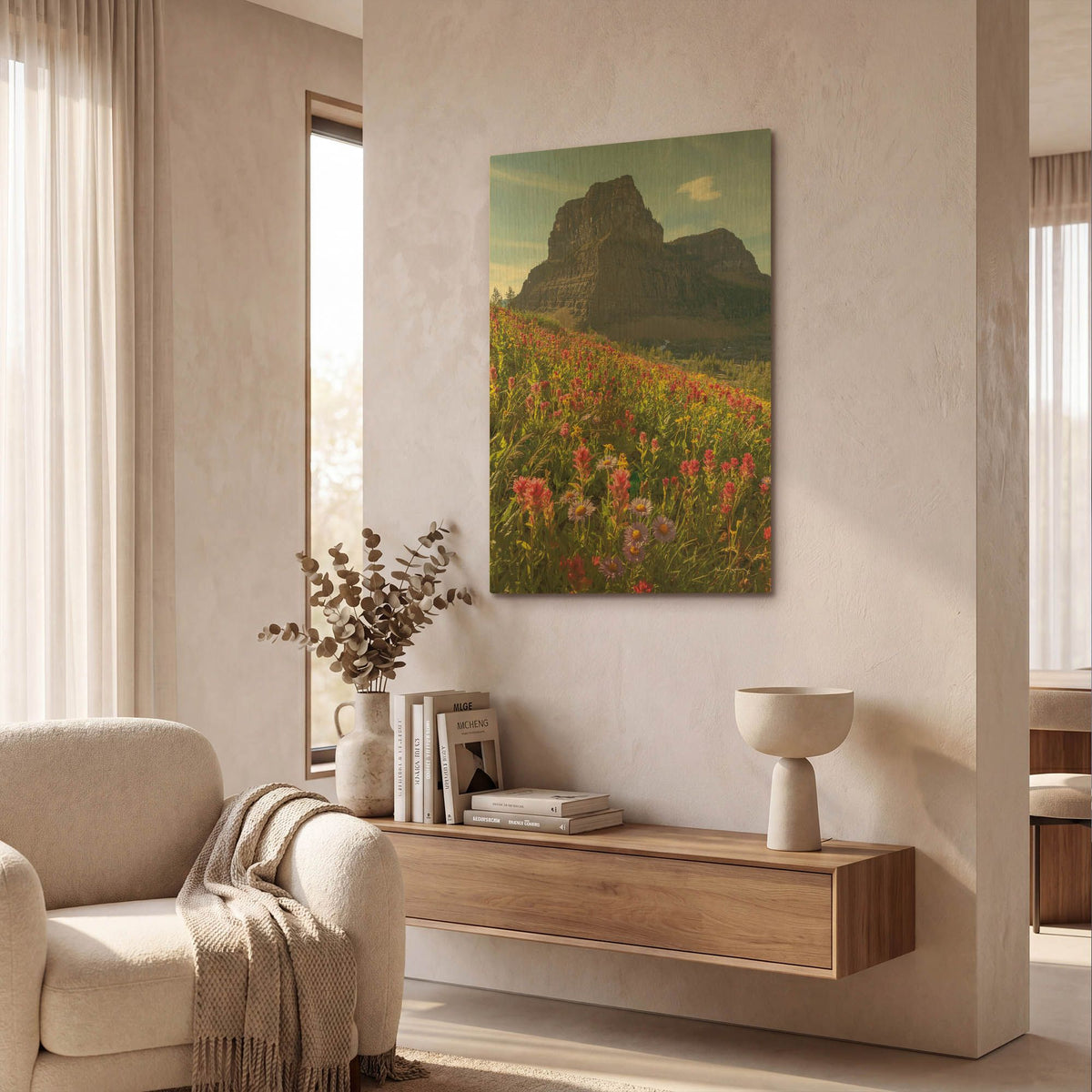 'Boulder Pass Wildflowers' By Alan Majchrowicz Gold Metal Wall Art