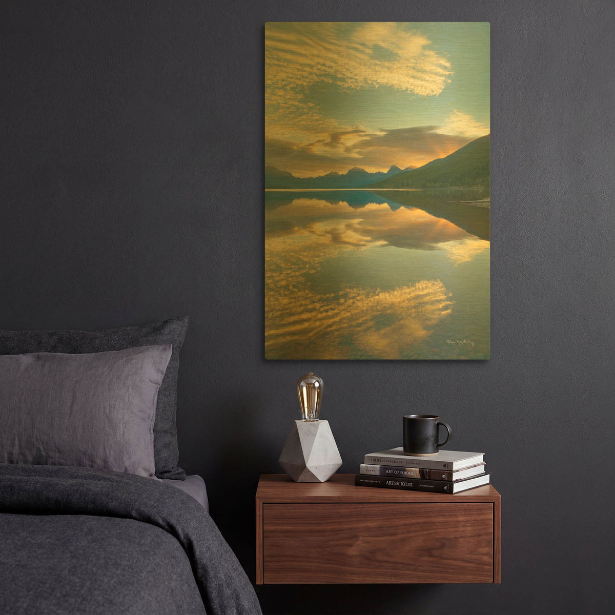 'Montana Sunrise' By Alan Majchrowicz Gold Metal Wall Art