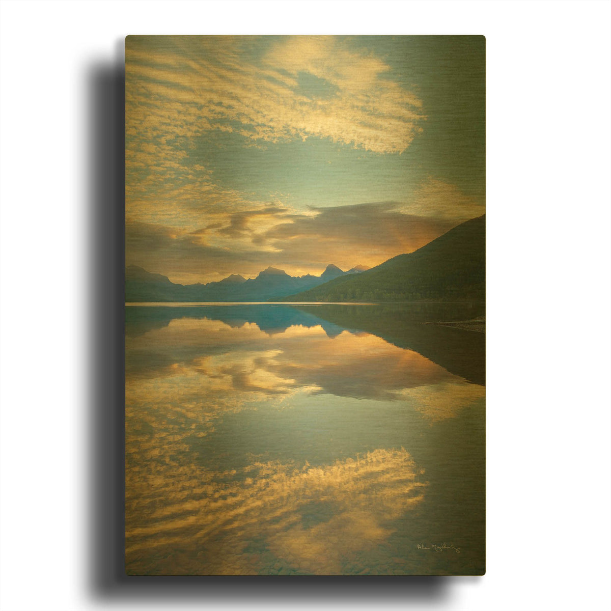 'Montana Sunrise' By Alan Majchrowicz Gold Metal Wall Art